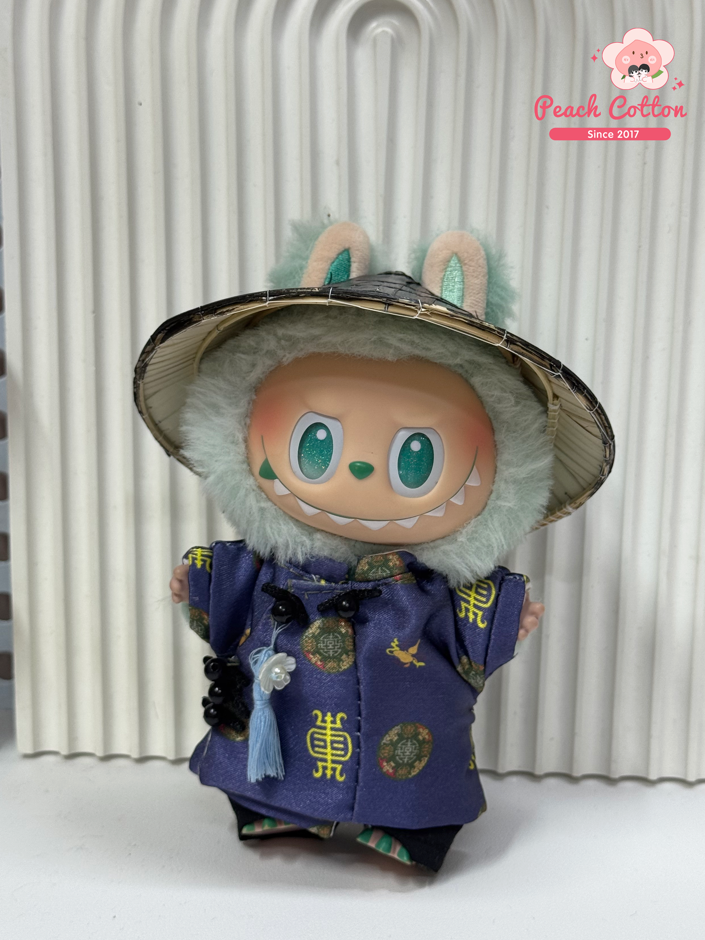 Labubu Ao Dai – Labubu Ao Dai Couple Set, Nguyen Dynasty Heritage Ao Dai For Labubu (Blue)