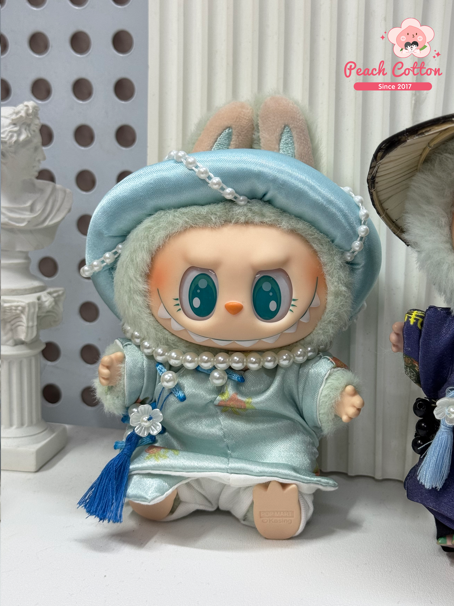 Labubu Ao Dai – Labubu Ao Dai Couple Set, Nguyen Dynasty Heritage Ao Dai For Labubu (Blue)