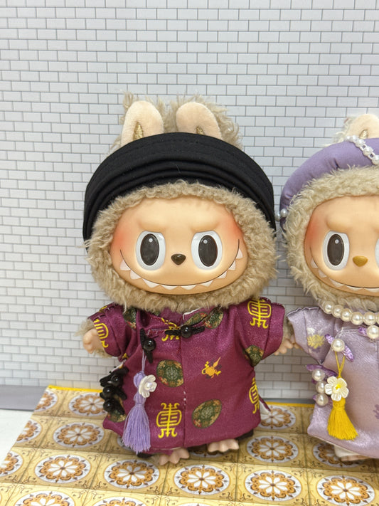 #ADPurp - Labubu Ao Dai โ Labubu Ao Dai Couple Set, Nguyen Dynasty Heritage Ao Dai For Labubu (Purple)