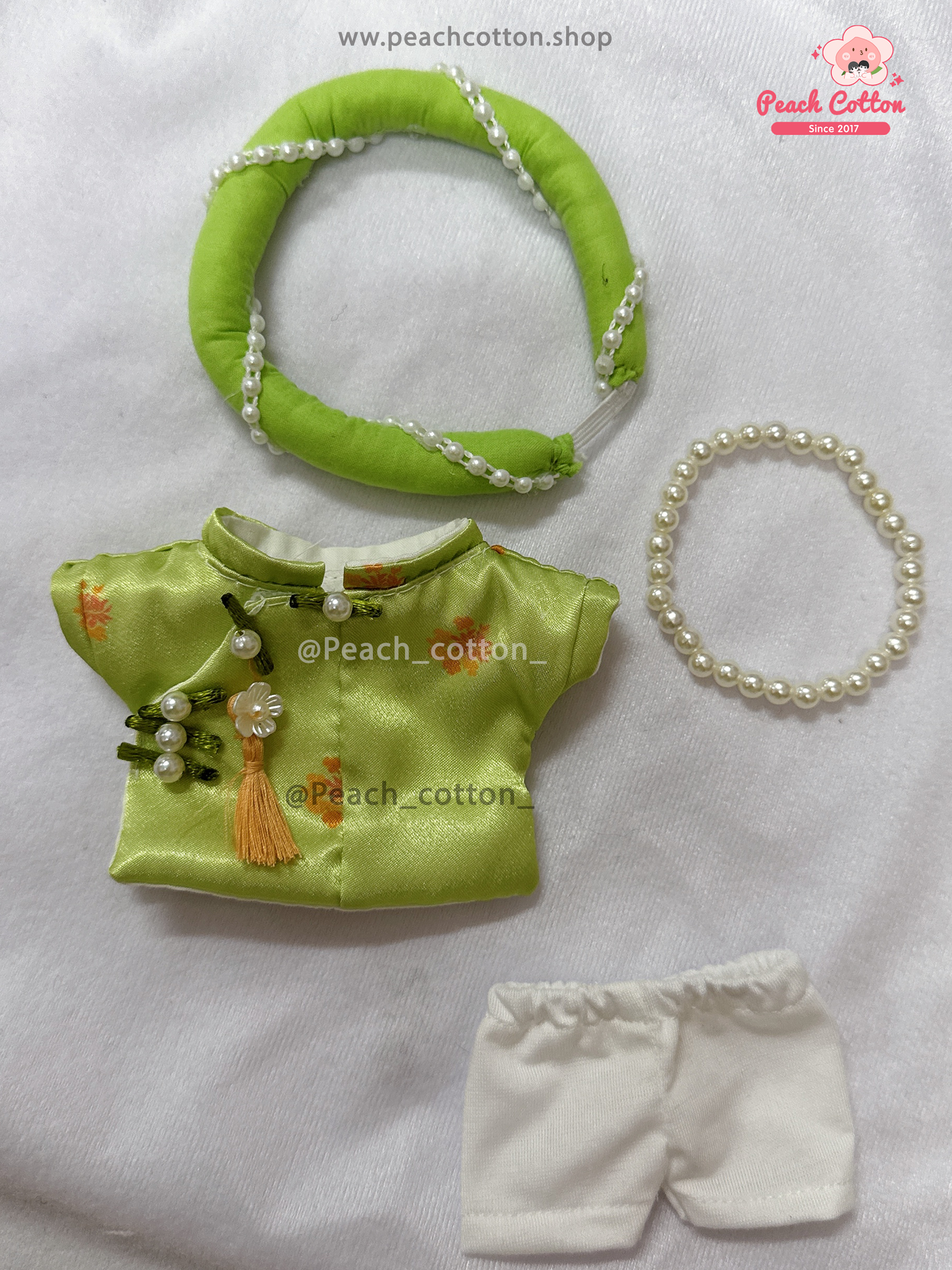 Labubu Ao Dai – Labubu Ao Dai Couple Set, Nguyen Dynasty Heritage Ao Dai For Labubu (Green)
