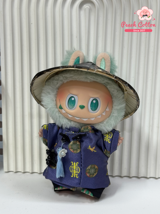 Labubu Ao Dai – Labubu Ao Dai Couple Set, Nguyen Dynasty Heritage Ao Dai For Labubu (Blue)