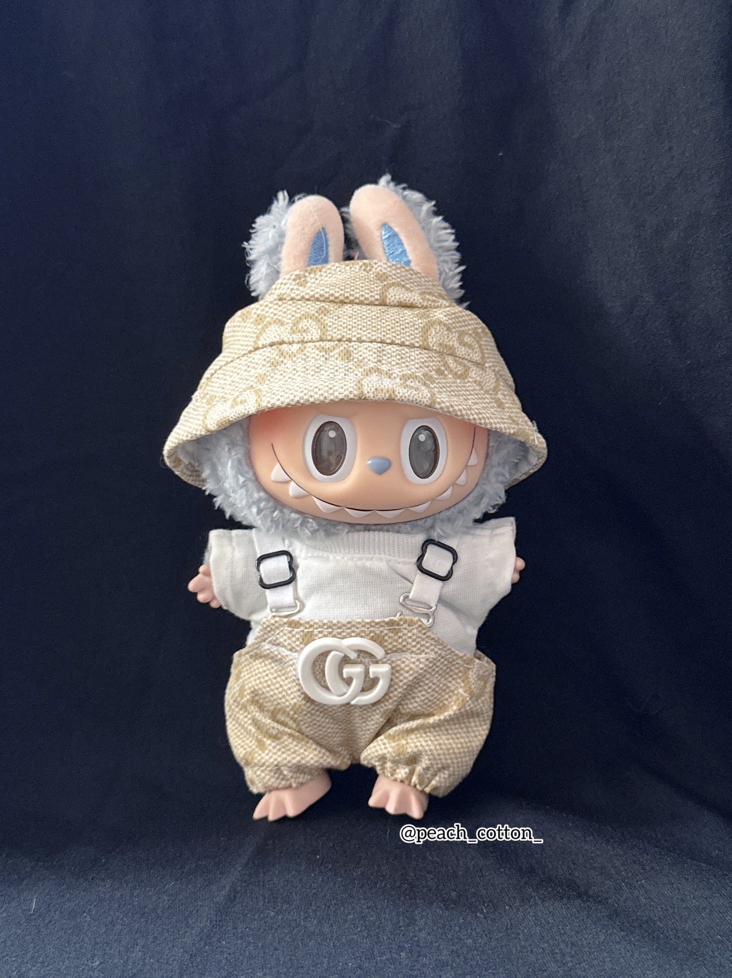 #GUC02 - Labubu clothes - Beige Luxury Overall set (Handmade)