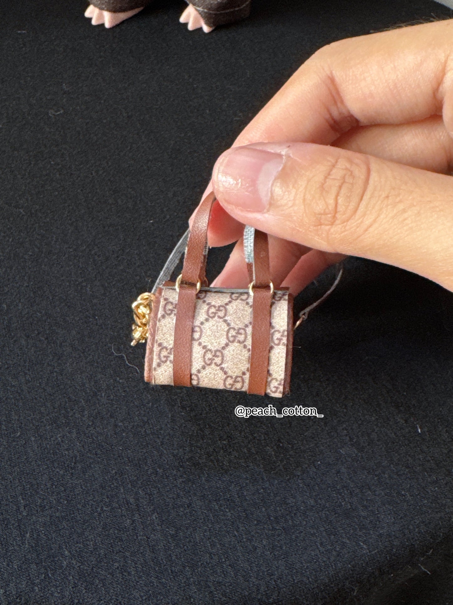 #GUC01 - Labubu clothes - Brown Luxury Fur Coat set (Handmade)