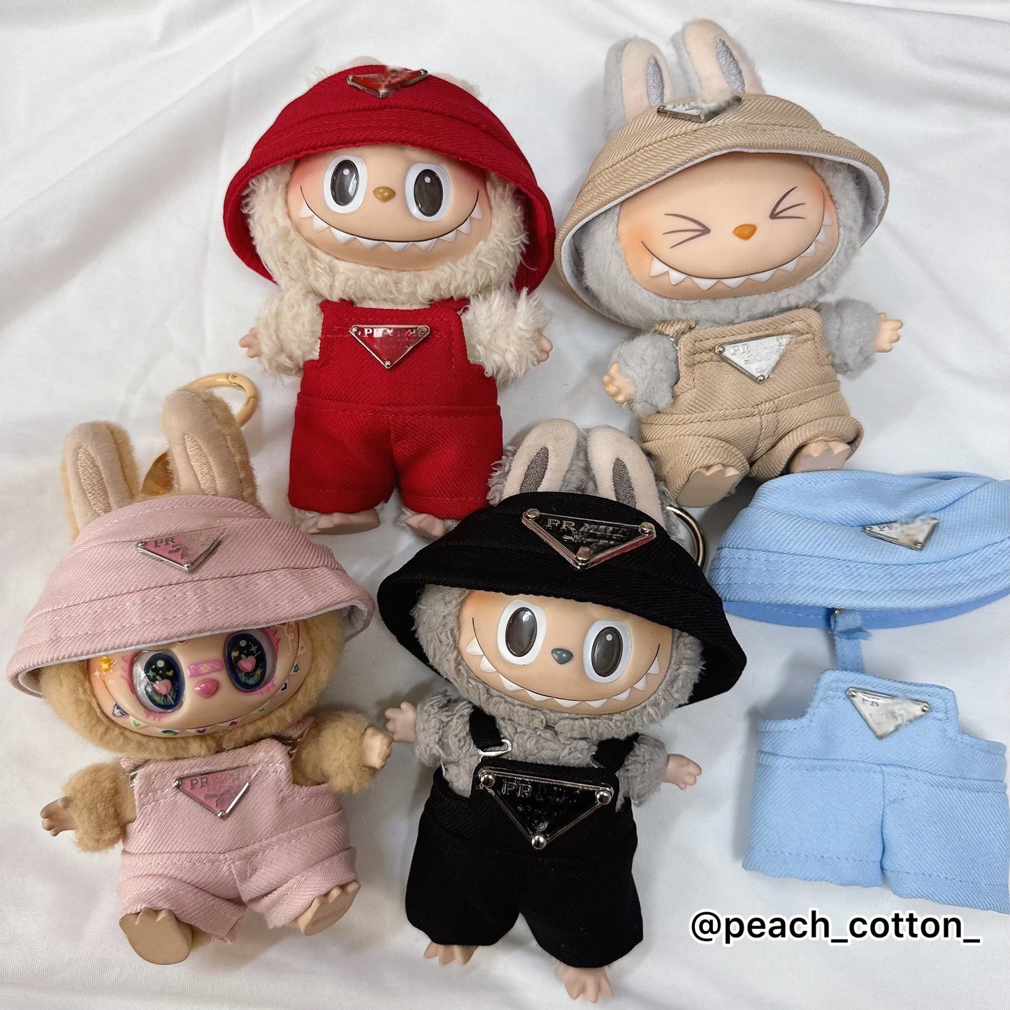 #PRA01 - Labubu Clothes - Overall P.D Set (handmade)