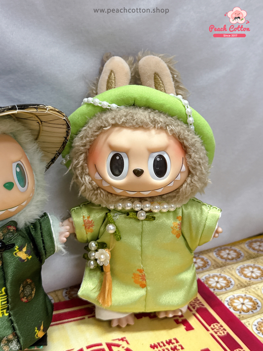 #ADGree - Labubu Ao Dai – Labubu Ao Dai Couple Set, Nguyen Dynasty Heritage Ao Dai For Labubu (Green)